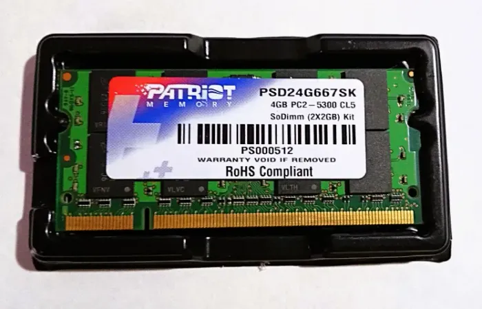 Memória RAM p/ Laptop PATRIOT DDR2 2GB SO-DIMM 667MHz CL5