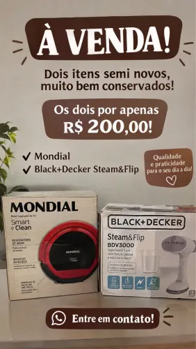Aspirador robô + ferro vaporizado