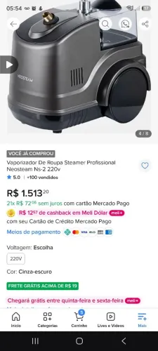 Passadeira a vapor profissional