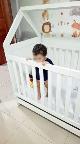 Berço Cama Infantil Montessoriano 2 em 1 com Colchão - Cor Branca