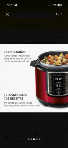 Panela De Pressão Elétrica Digital 6l Mondial Vermelho