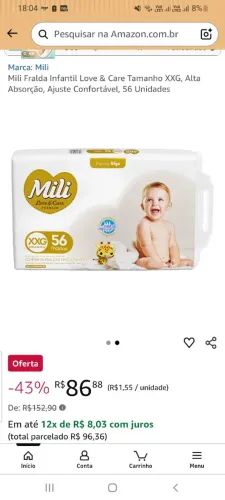 Fralda Mili XXG