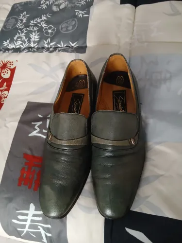 SAPATO MASCULINO SÂNDALO VINTAGE ANOS 80 FEITO A MÃO SOLA COURO RARO N37 VERDE PETRÓLEO