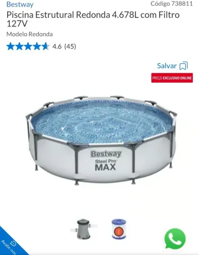 Piscina Bestway Redonda 4.678 Litros