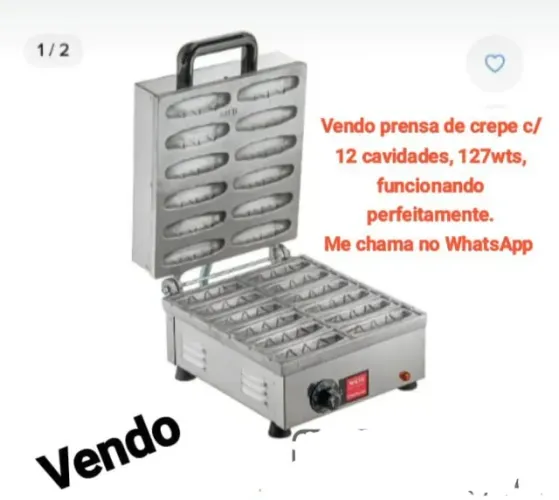 PRENSA DE CREPE - COM 12 CAVIDADES