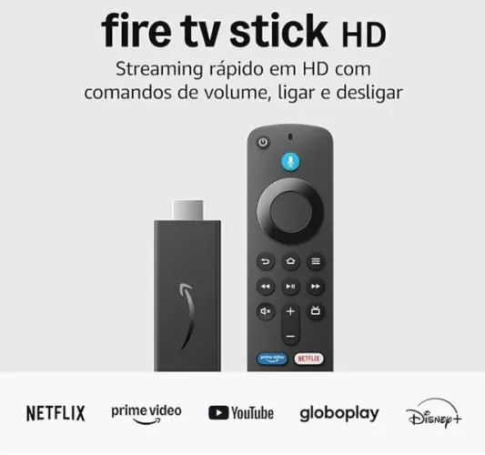  Fire TV Stick HD (Geração mais recente) | Com controle remoto por voz com Alexa (inclui c