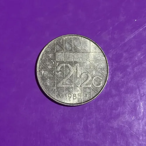 Moeda Holanda 2½ Florim 1985 (2½ Gulden) - Rainha Beatriz Original