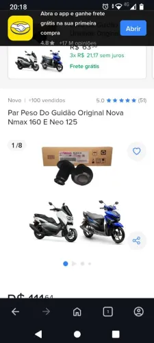 Peso Guidão Yamaha Genuíno Neo,Nmax,AEROX...