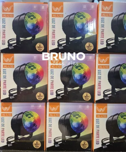 Mini Globo de luz led giratória rgb para festas e decoração