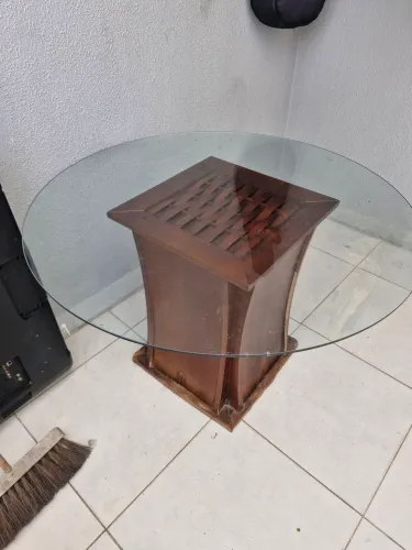 Tampo de vidro redondo