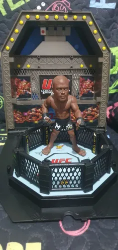 FIGURA AÇÃO UFC ROUND 5 ANDERSON SILVA SO O BONECO COMPLETE SUA COLEÇÃO CAMPEÕES OCTAGONO 