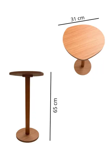 Mesa orgânica de madeira canto
