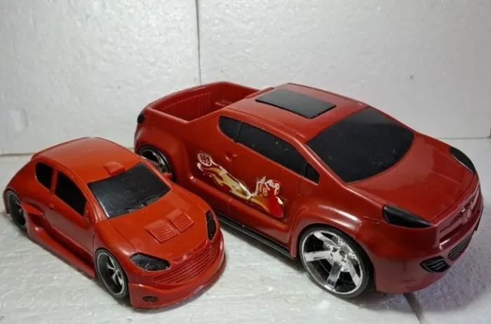 Kit 2 Carrinhos Tuning Vermelhos Silmar Brinquedos (Picape Up 193)