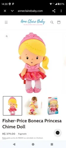 Fisher-Price Boneca Princesa Chime Doll Chucalho