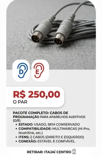 Cabo de adaptação de aparelho auditivo