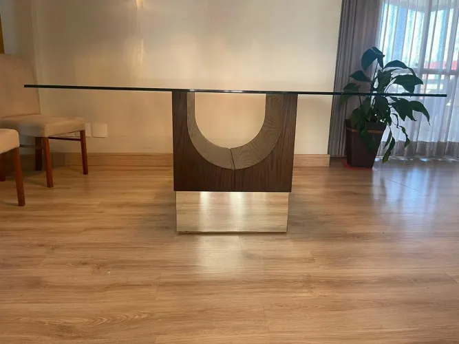 Mesa tampo de vidro