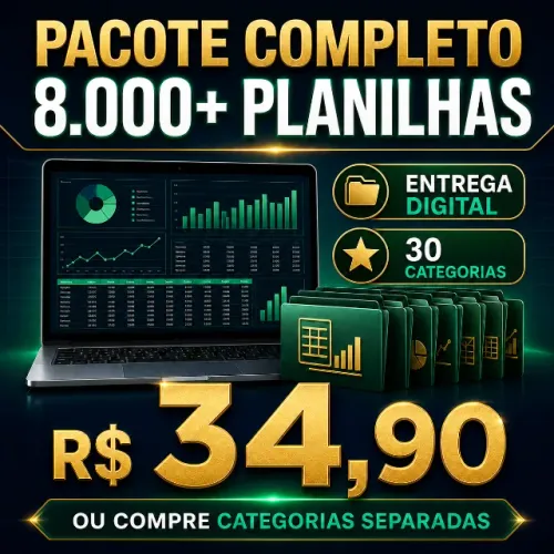 Pacote 8 Mil Planilhas Excel