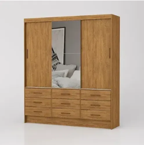 Guarda Roupa Carioca Sevilha Cinamomo Com Espelho