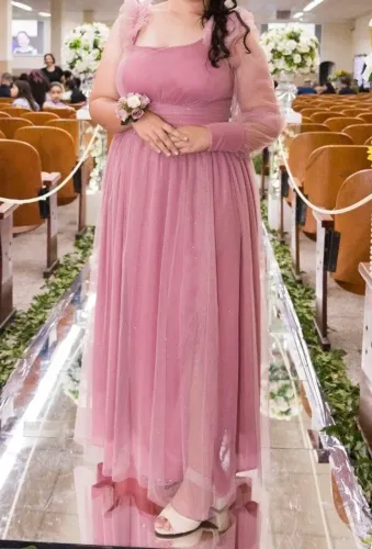 Vestido rosé de madrinha lindo