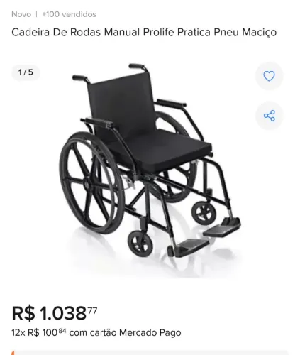 Vendo cadeira de rodas manual profile pneu maciço