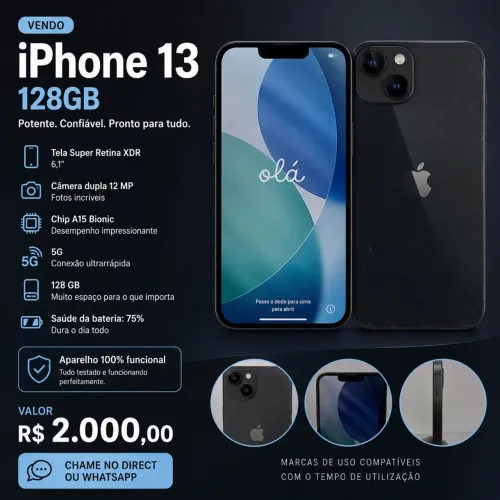 iPhone 13 - 128gb - usado estado de novo