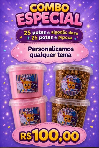 Kit festa algodão doce e pipoca