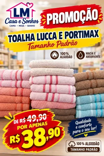 Toalhas 100% algodão na promoção