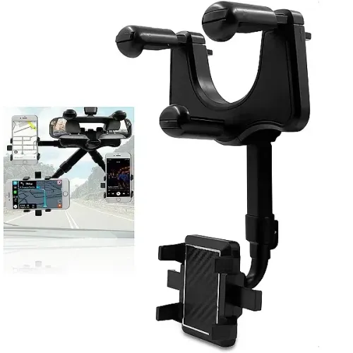 Suporte de Celular Veicular para Retrovisor Extensível e Giratório 360° - Tomate 