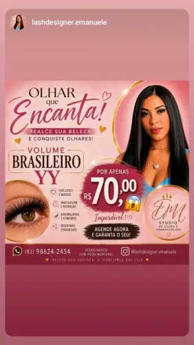 Extensão de cílios Fio a Fio 