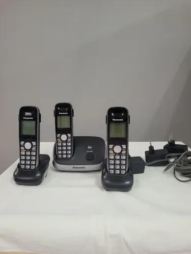 Trio telefone fixo com ramais Panasonic