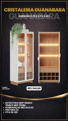 Cristaleira Guanabara com leds