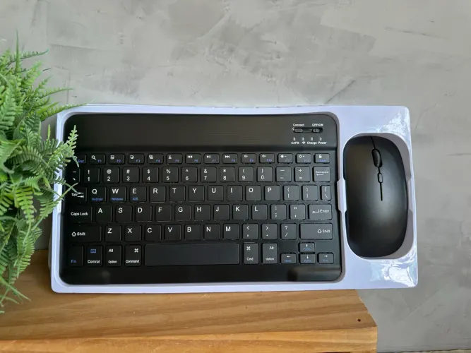 Kit Teclado e Mouse Bluetooth Sem Fio | Compacto | PRETO| Entrega Imediata