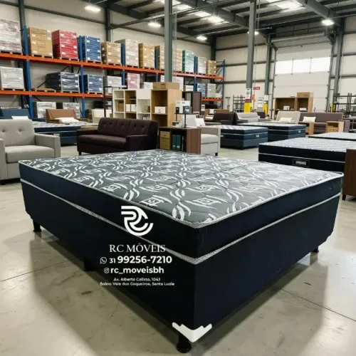 Cama Box Casal Acoplado D33 1,38x1,88 Floral Marrom Resistente
