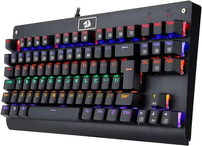 Teclado Mecânico Redragon Dark Avenger Switch Blue RGB C/Fio Preto