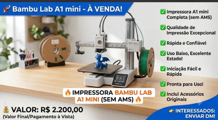 Vendo impressora 3d Bambu lab A1mini sem AMS