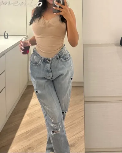 Calça mom wide leg baggy