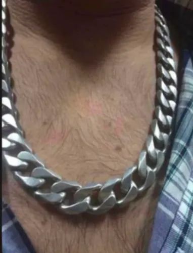 Cordão prata pura 308 gramas maciço ! Corrente bruta !