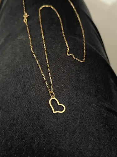 Colar feminino com coração ouro 18k