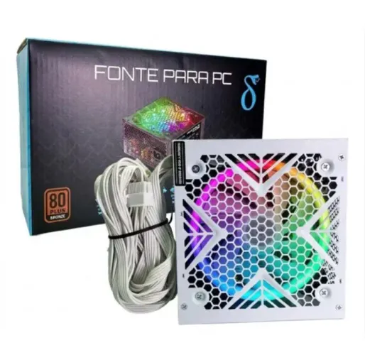 Fonte para Pc. 750W reais 80 plus PFC ativo .nova.