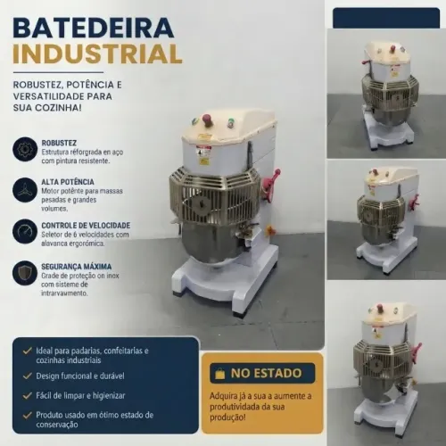 BATEDEIRA INDUSTRIAL 6 VELOCIDADES - Padaria Confeitaria