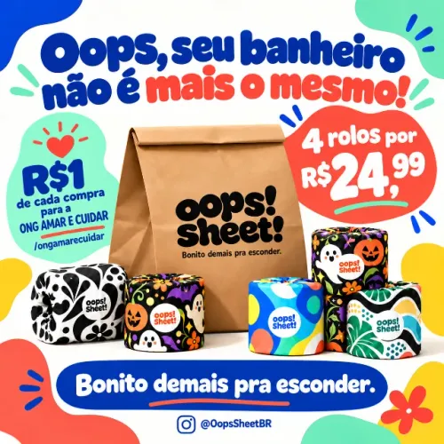  oops! sheet! Papel higiênico decorativo