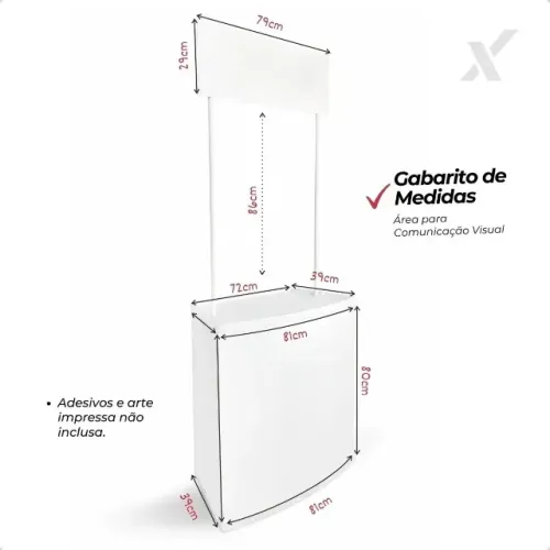 BALCÃO PROMOCIONAL DEGUSTAÇÃO PDV 81X200CM