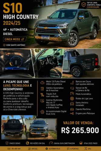 Chevrolet S10 P-up H.country 2.8 4X4 CD Dies.aut. 2025