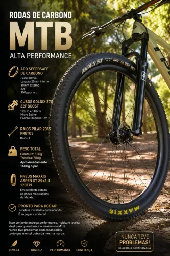 Rodas de Carbono para MTB Speedsafe 