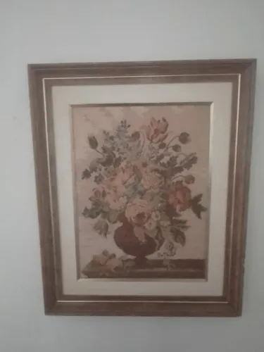 Lindo quadro bordado à mão