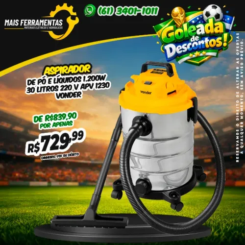 Aspirador de pó e líquidos 1.200W 30 litros 220 V APV 1230 VONDER