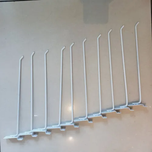 Ganchos 30cm suporta 5a15kg para prateleira canaletado expositor