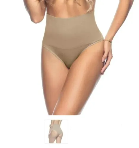 Calcinha Modeladora Zee Rucci Tanga Sem Costura Bege GG Nova