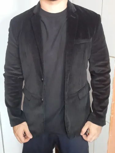 BLAZER SLIM FIT de veludo Preto 
