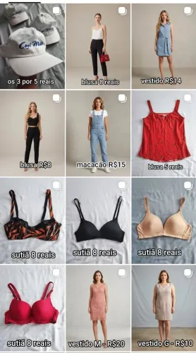 Desapego de Blusas calças shorts saias sandalias lingerie vestidos jaquetas macacão 